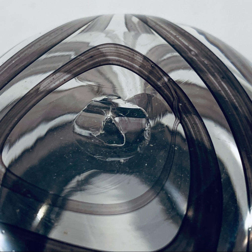 Vintage Blown Studio Glass Vase With Colour Ribbon Trail Pattern - Picture 8 of 10